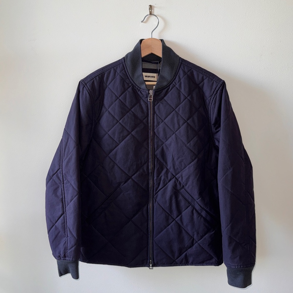 NWT Taylor Stitch The Quilted Bomber Jacket Navy
